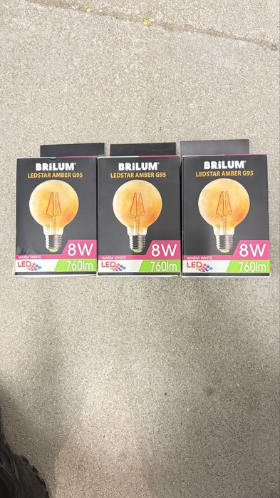 LED Żarówka LEDSTAR Amber 3 szt G95 E27/8W/230V 2200K