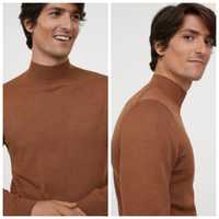 H&M L bazowy cienki sweterek karmelowy