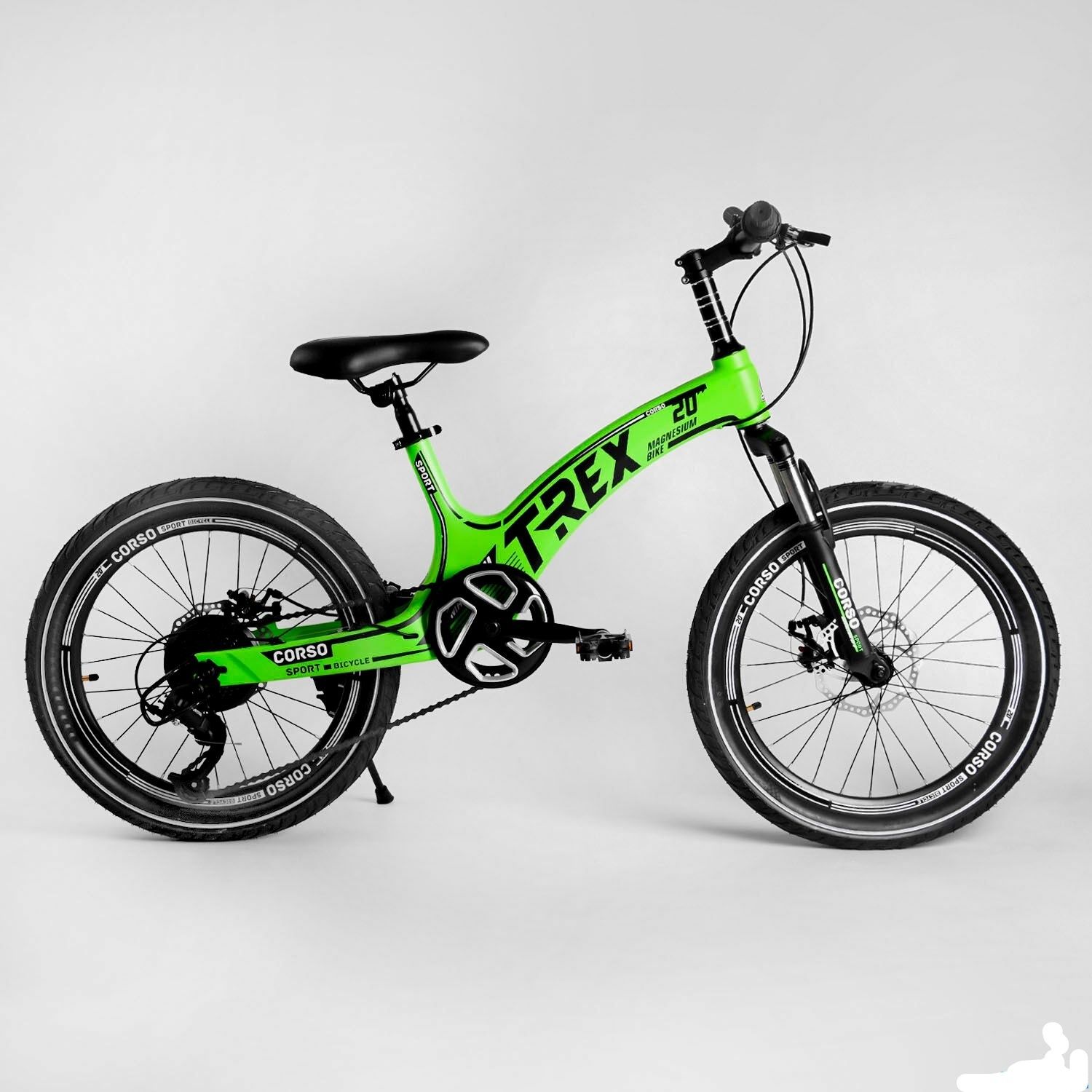 Велосипед детский Corso T-rex 20" Лёгкий , 7 скоростей , Амортизаторы