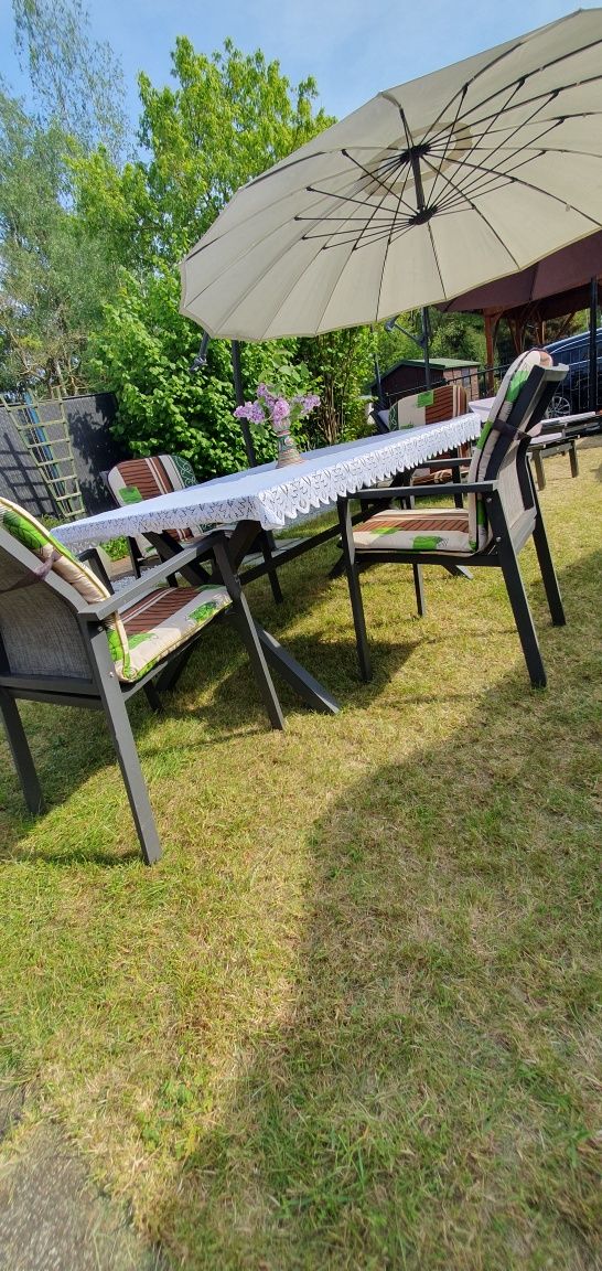 Komplet ogrodowy , tarasowy Amalio   stół plus 4krzesla aluminowy