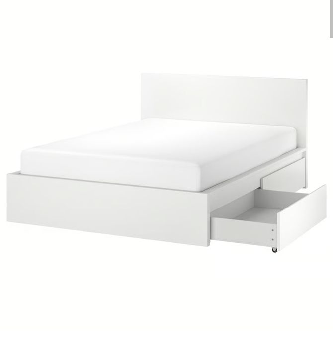 Cama malm ikea com Arrumação