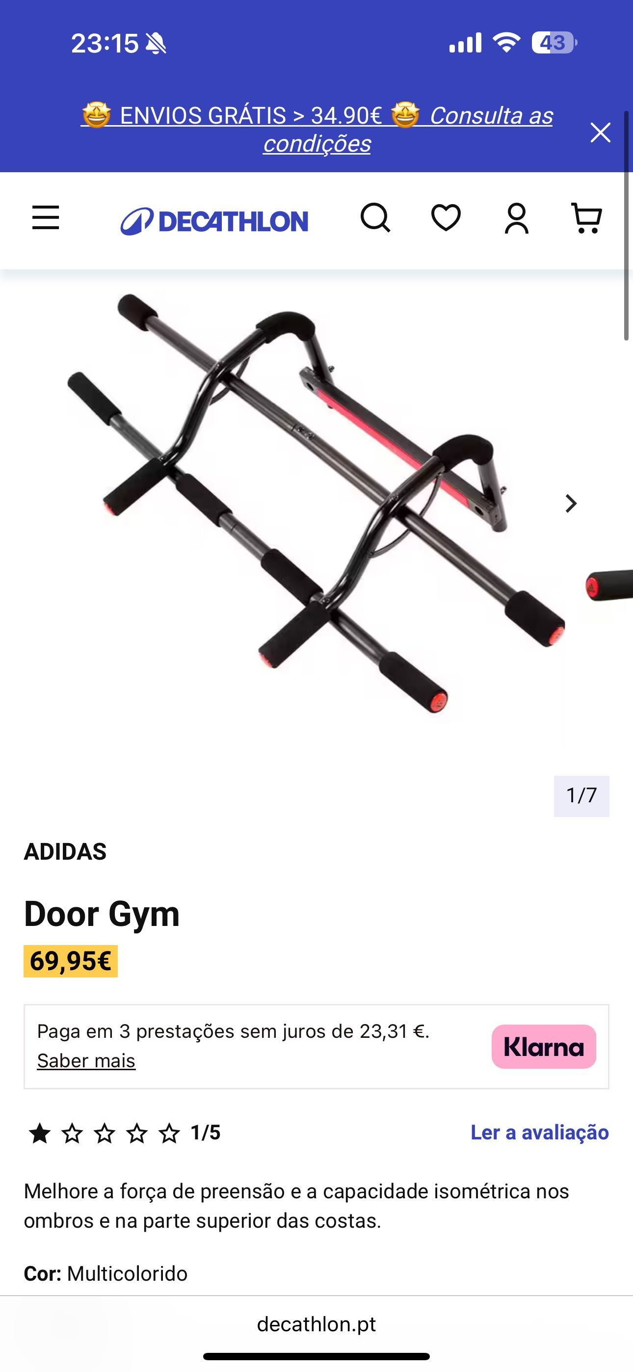 Barra elevação adidas