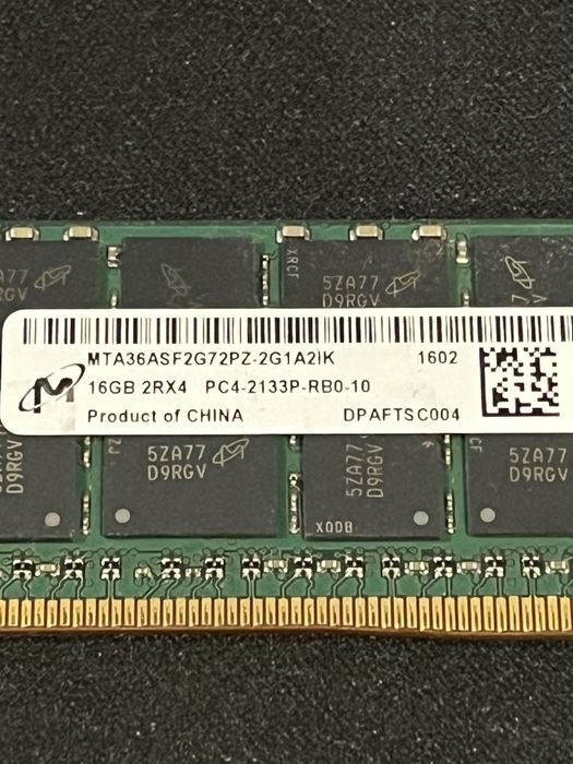 2×16GB ECC/RDIMM DDR4-2133 (PC4-2133P) – pamięć serwerowa, sprawne