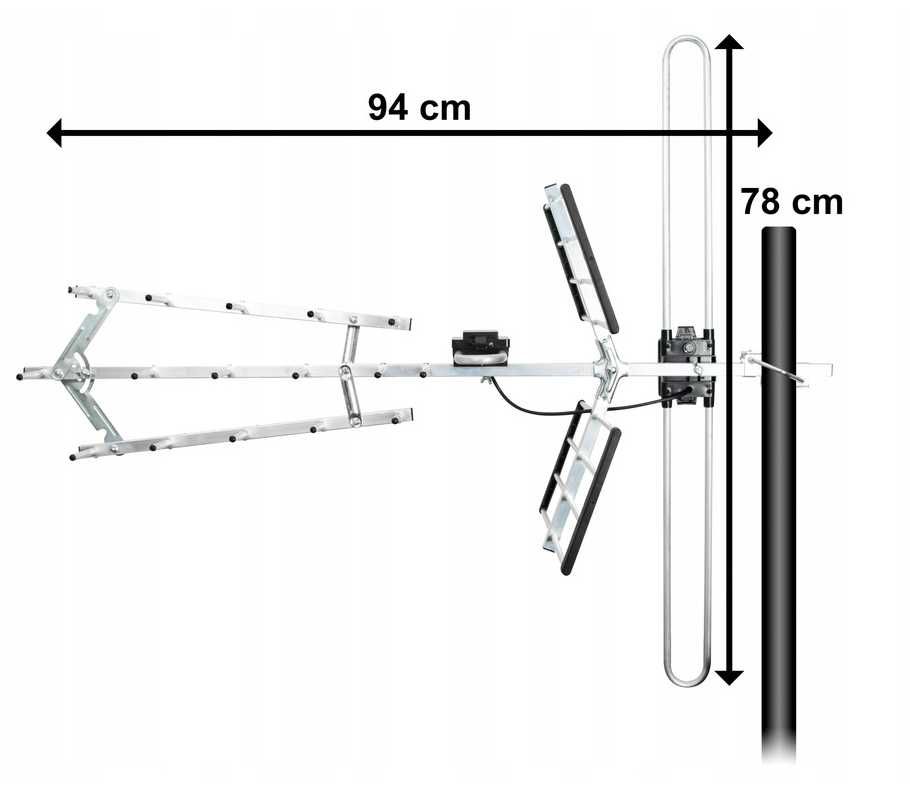 Antena TV DVB-T2 Mux Combo 200km Zestaw | WYPRZEDAŻ -20%