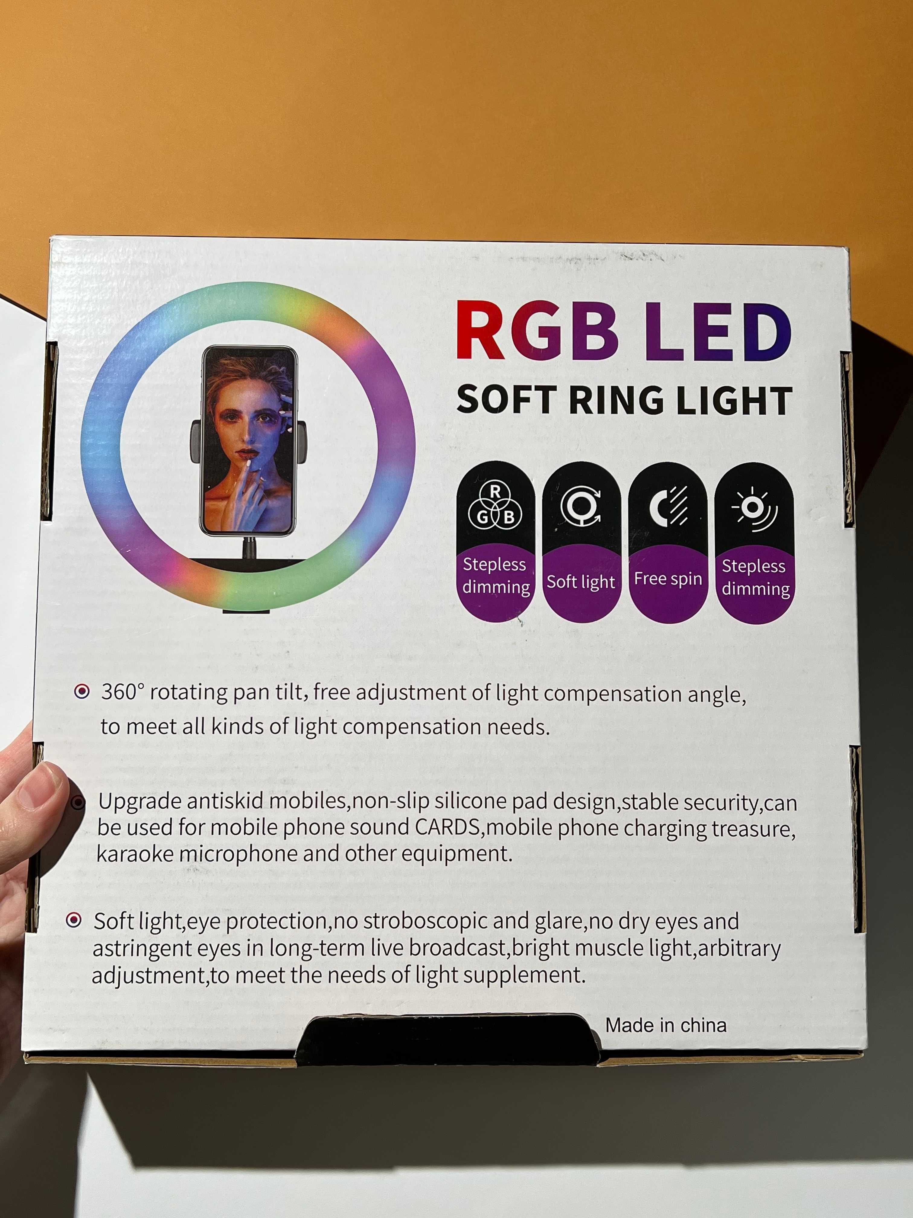 Светодиодная кольцевая лампа RGB 20 см LED кольцевая селфи-лампа