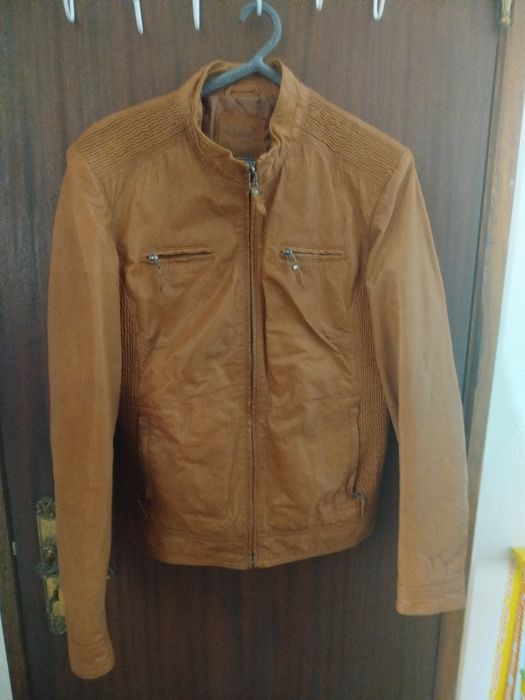 Blusão de pele Camel