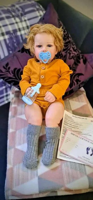 Nowa duża lalka typu Reborn chłopiec 55 cm