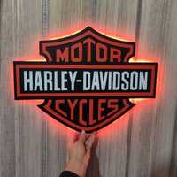 Harley-Dаvidson с подсветкой. Объемный логотип Harley Davidson