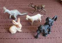 Zestaw zwierzątek mini zoo plastikowe gumowe zabawki PRL