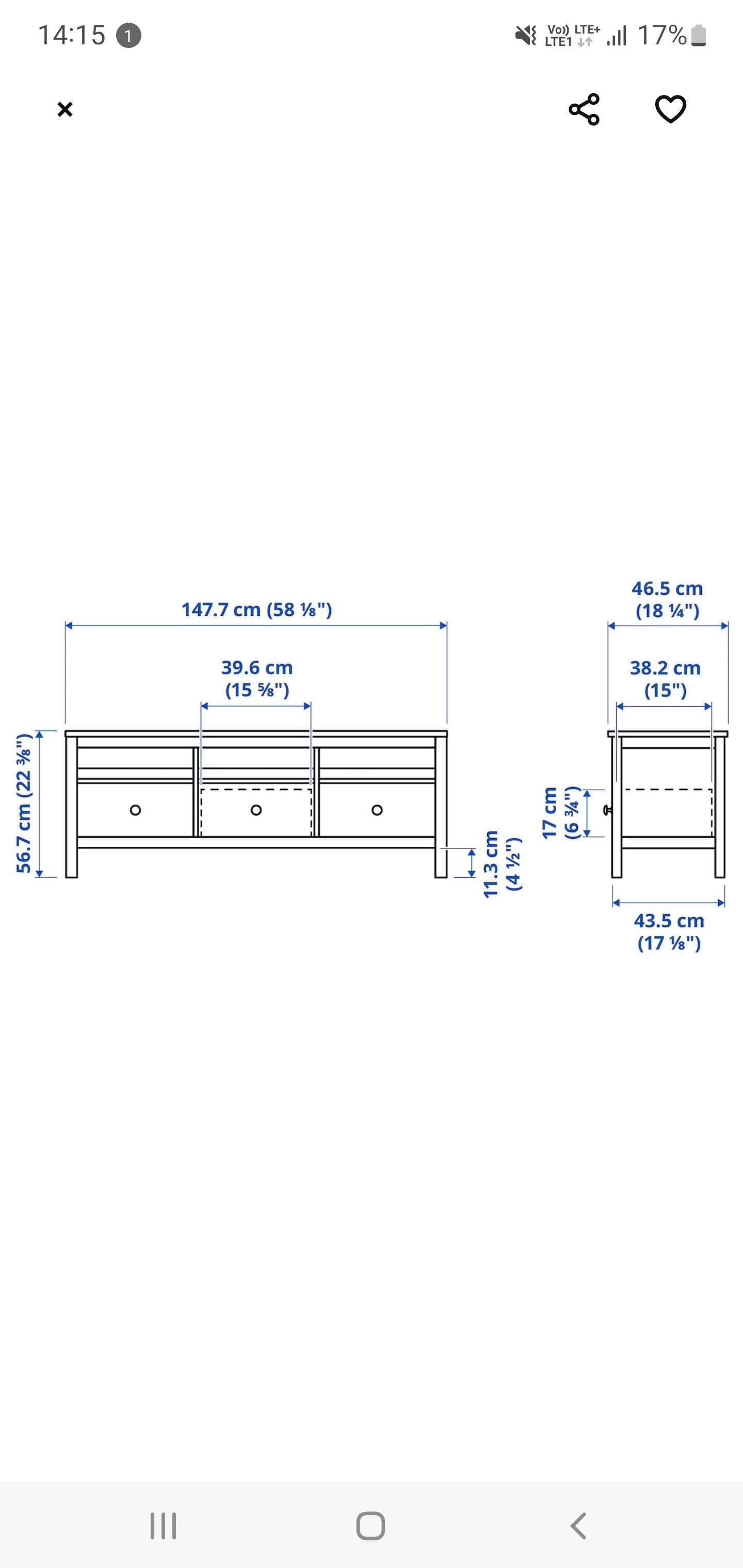 Szafka pod TV IKEA Hemnes