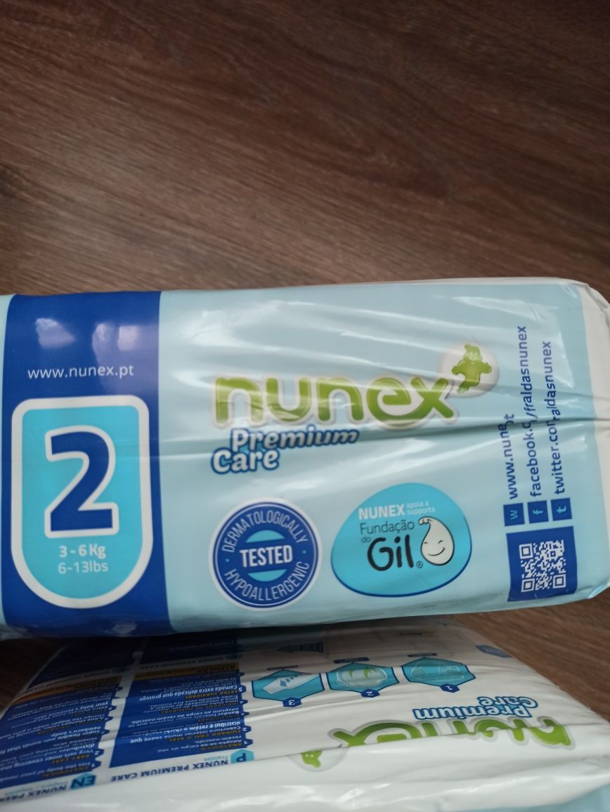 Pampers  3-6 кг nunex premium 2 в упаковке 30 шт
