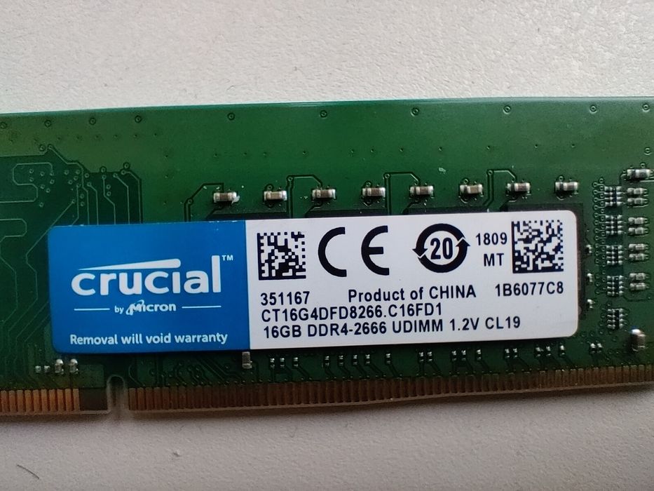 Оперативна пам'ять Crucial 16Gb DDR4-2666