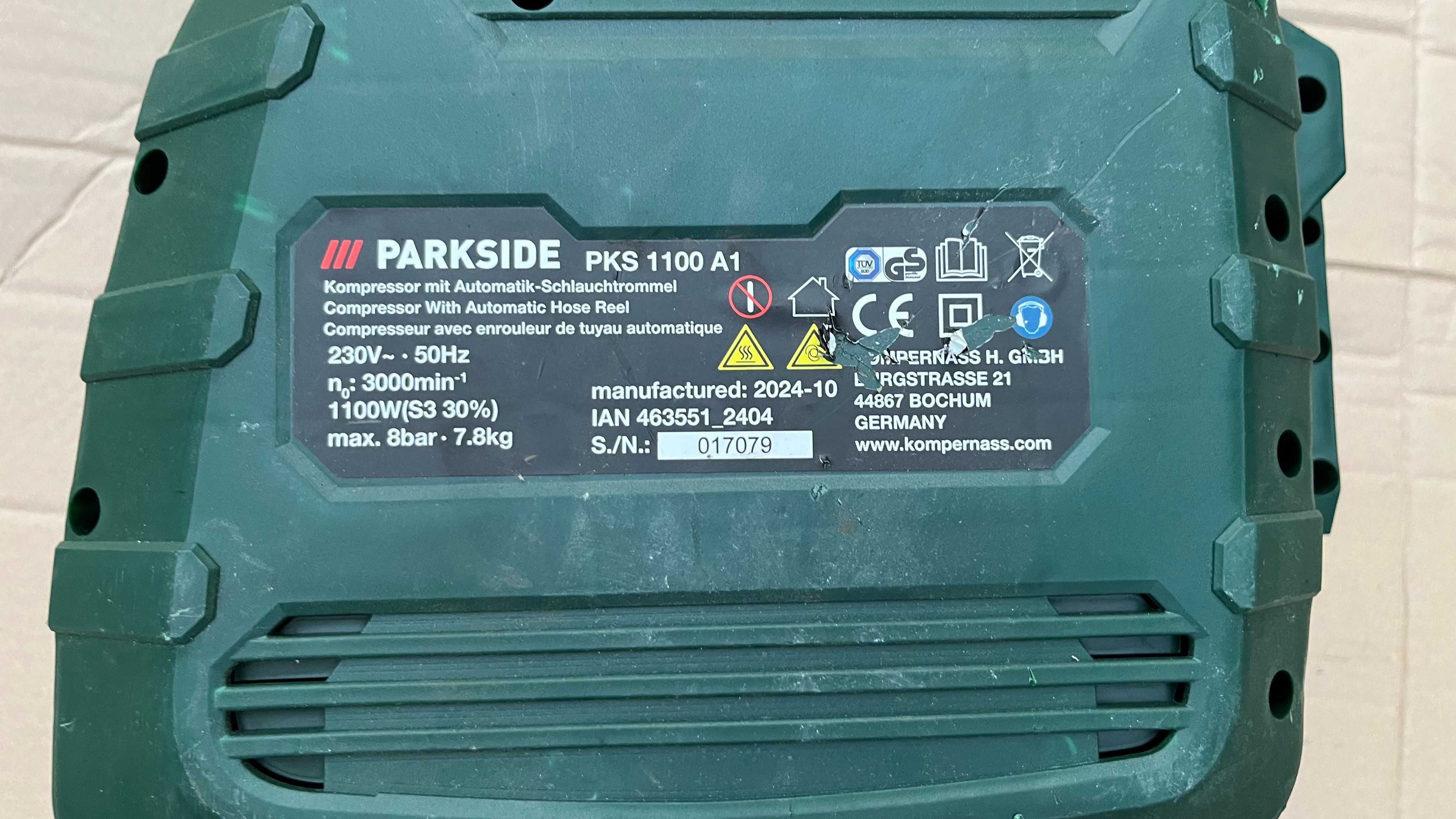 PARKSIDE® Kompresor PKS 1100 A1 z automatycznym bębnem , 1100 W