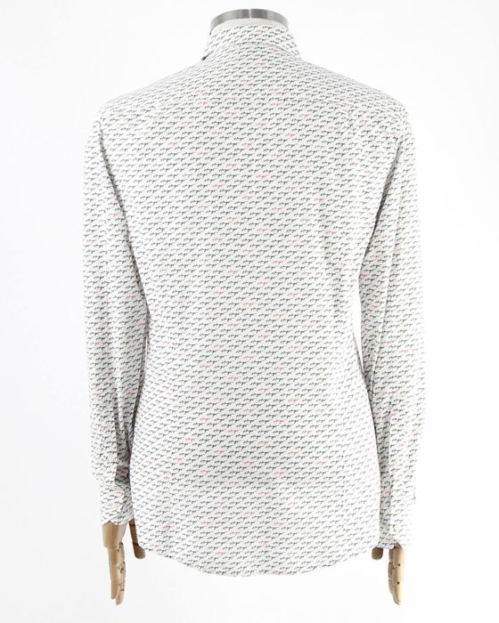 HUGO BOSS чоловіча біла сорочка в принт. Оригінал. (L)