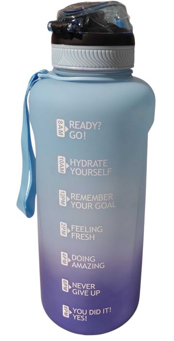 Sportowa butelka na wodę z tritanu 2l ze słomką i znacznikami czasu