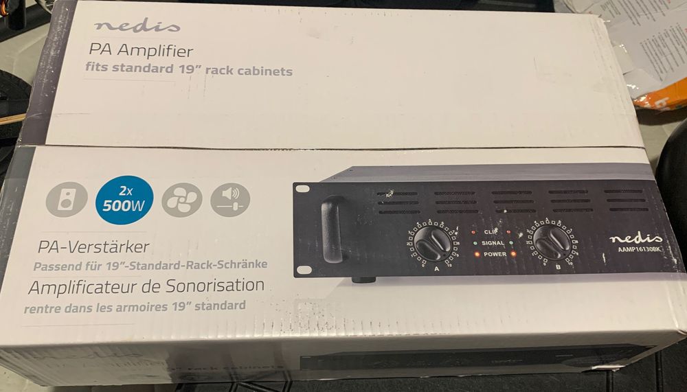 amplificador de potencia - 1000 W - nedis AAMP16130BK. dj som.novo.