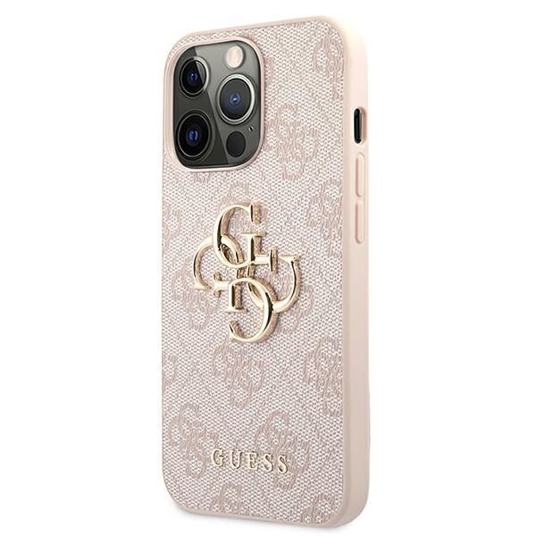 Guess Etui Ochronne iPhone 13 Pro / 13 6,1" Różowe - 4G Big Metal Logo