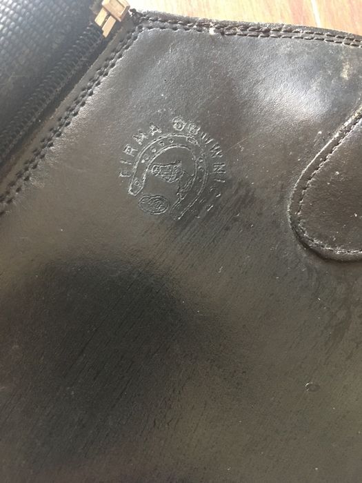 Sztylpy czapsy oficerkowe skórzane czarna skóra licowa