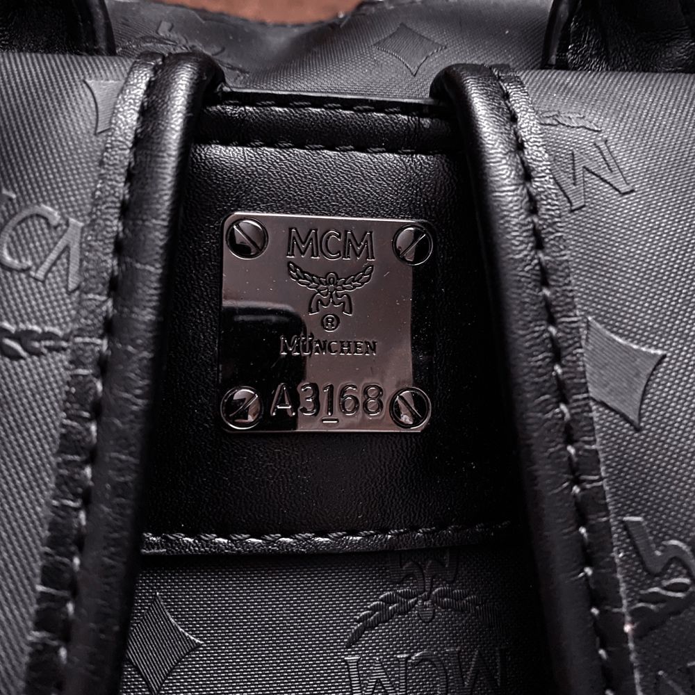 Брендовый Рюкзак мсм фирменый кожа black MCM