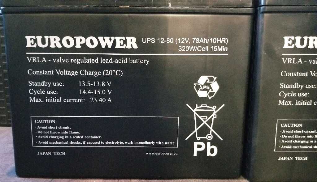 Akumulator Europower UPS 78Ah 12V - 20 sztuk KRAKÓW  Dostawa Gratis