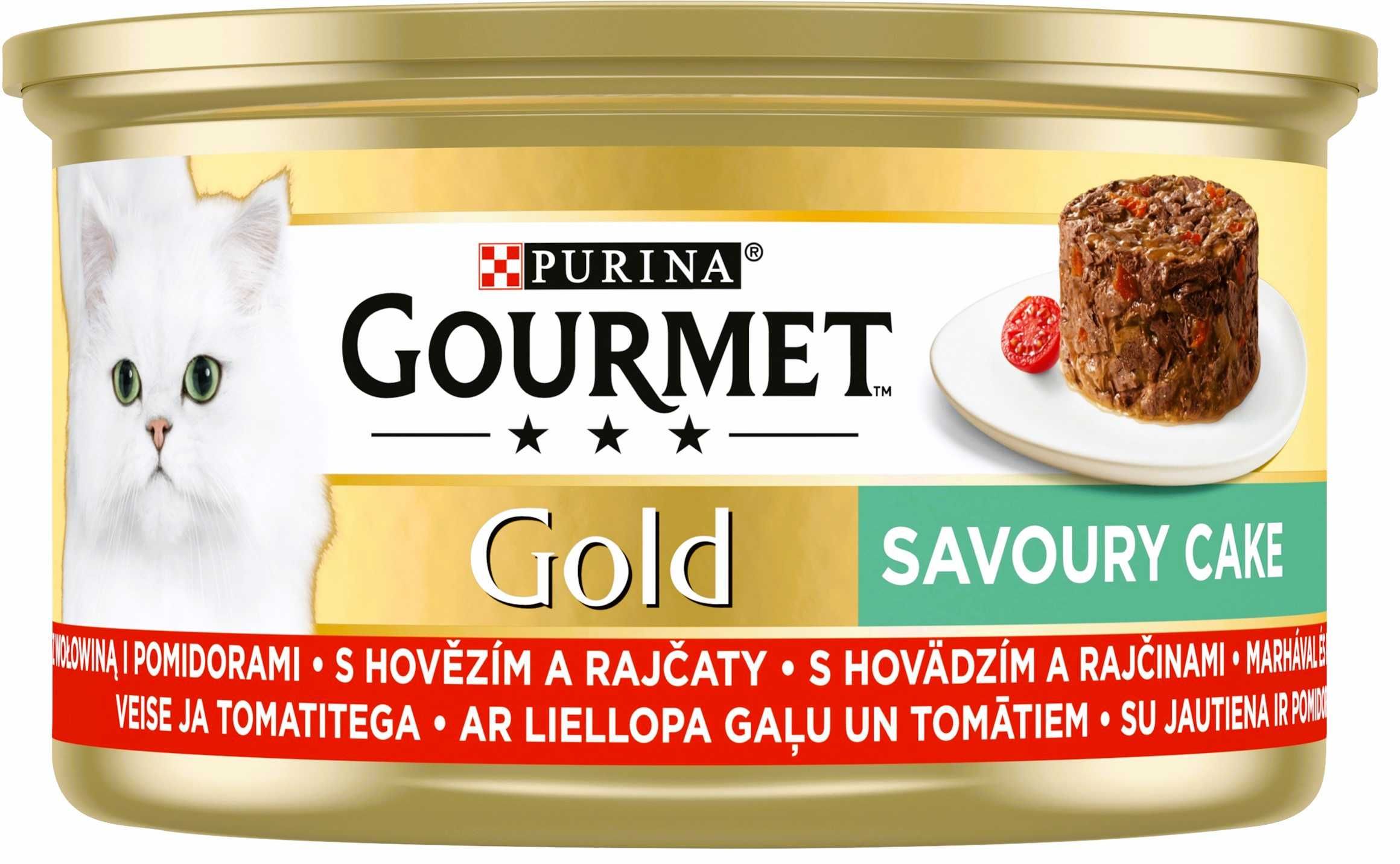 Purina Gourmet Gold Savoury Cake Wołowina kot 12x 85g