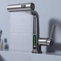 Kran bateria umywalkowa do łazienki z wyświetlaczem temp LED LCD