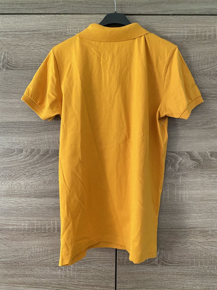 Koszulka t-shirt żółta polo męska z krótkim rękawem M bawełniana lato
