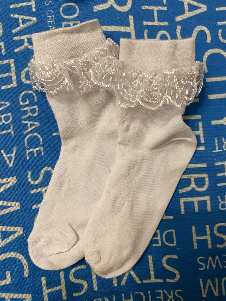 Білі шкарпетки, святкові (белые носки), розмір 20-22