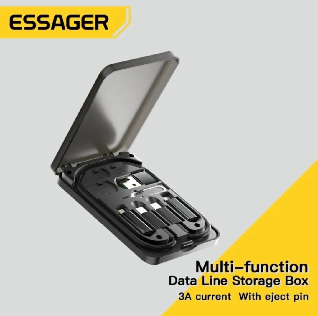 Essager 4 в 1 usb type c Micro USB lightening органайзер es otg 12