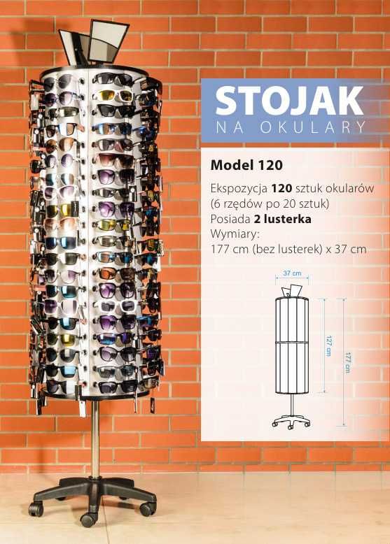 Stojak na okulary obrotowy ekspozytor na 120 par okularów do sklepu