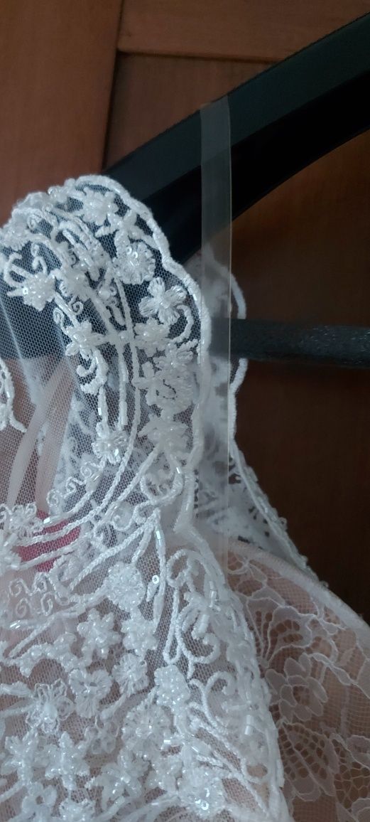 Suknia ślubna gorsetowa regulowana P.Padryka XL koronka, muślinowa