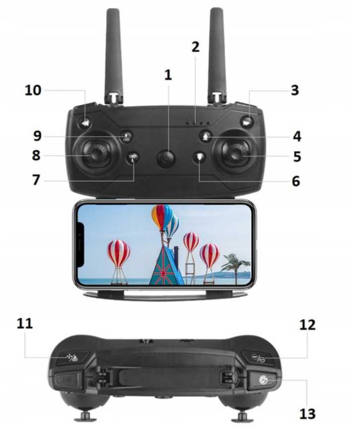 E100 PRO Dron 2 Kamery HD Zawis 350m + Baterie - (Wyprzedaż)