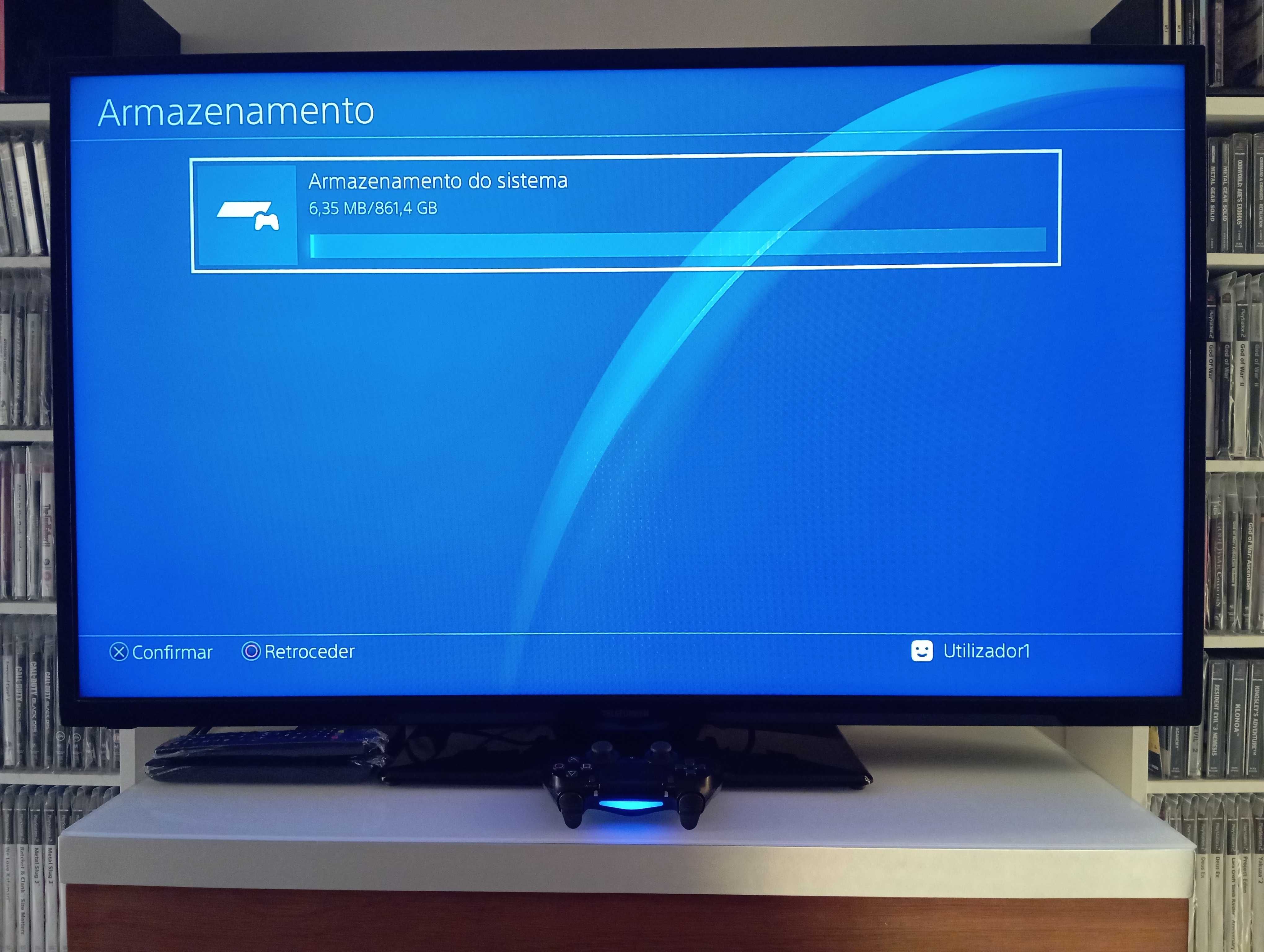 PS4 PRO 1TB 4K, comando Sony, FIFA 18 NBA 2k19, retomo jogos PS1PS2PS3