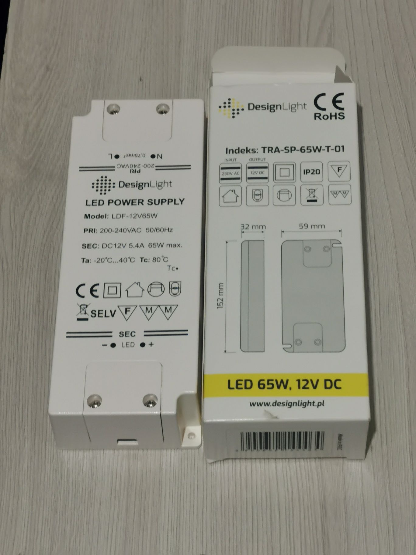 Zasilacz do LED STANDARD PLUS o mocy 65W.