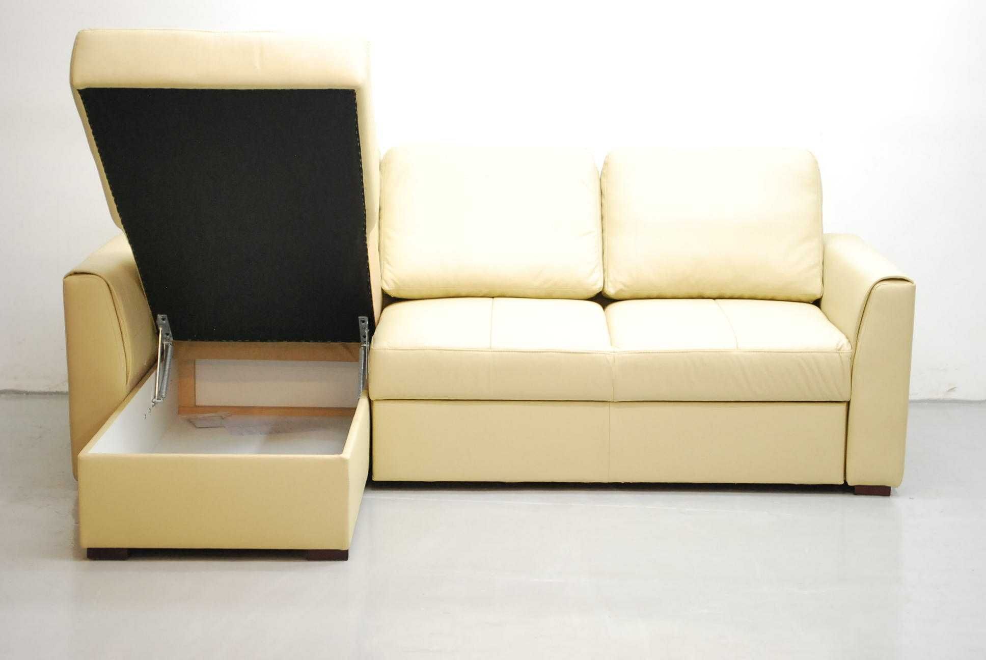 narożnik SKÓRA naturalna funkcja spania pojemnik , 1100a, sofa, salon