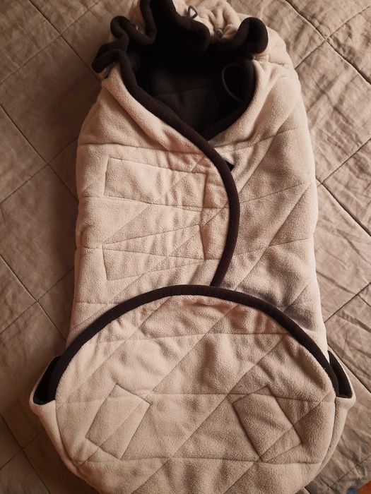 Otulacz ciepły, brąz, beż, śpiworek do wózka, polar, wiosenny, zimowy