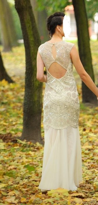 Sukienka długa Miss Selfridge PHOEBE cream/świadkowa/panna młoda