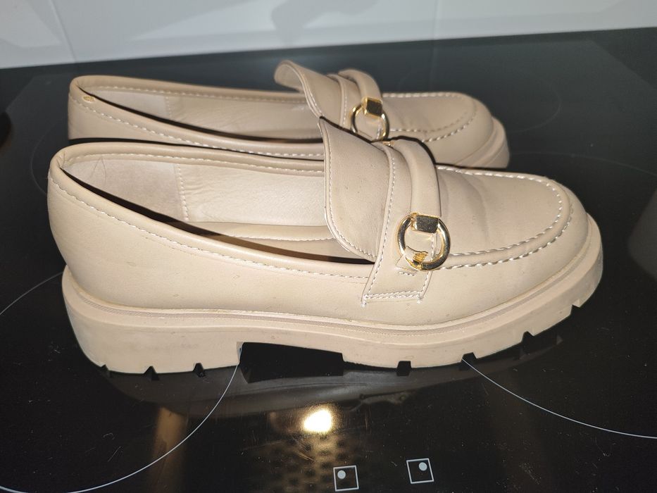 Damskie beżowe eleganckie espadryle ekoskóra 39
