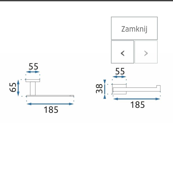UCHWYT NA PAPIER TOALETOWY 332921A OSTE 04 ZŁOTY
Długość (mm)	65 mm
Sz