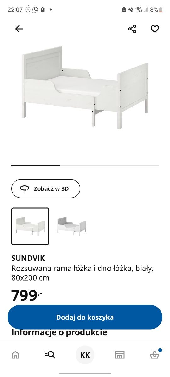 Łóżko Ikea Sundvik