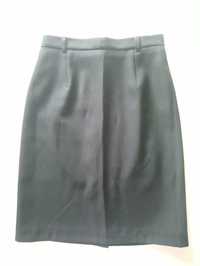 Ołówkowa elegancka spódnica do kolan, czarna, midi, rozmiar S