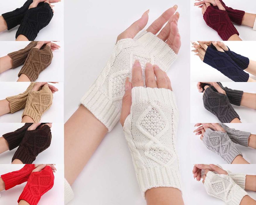 Митенки з хутром всередині теплі рукави чорні мітенки сіре хутро