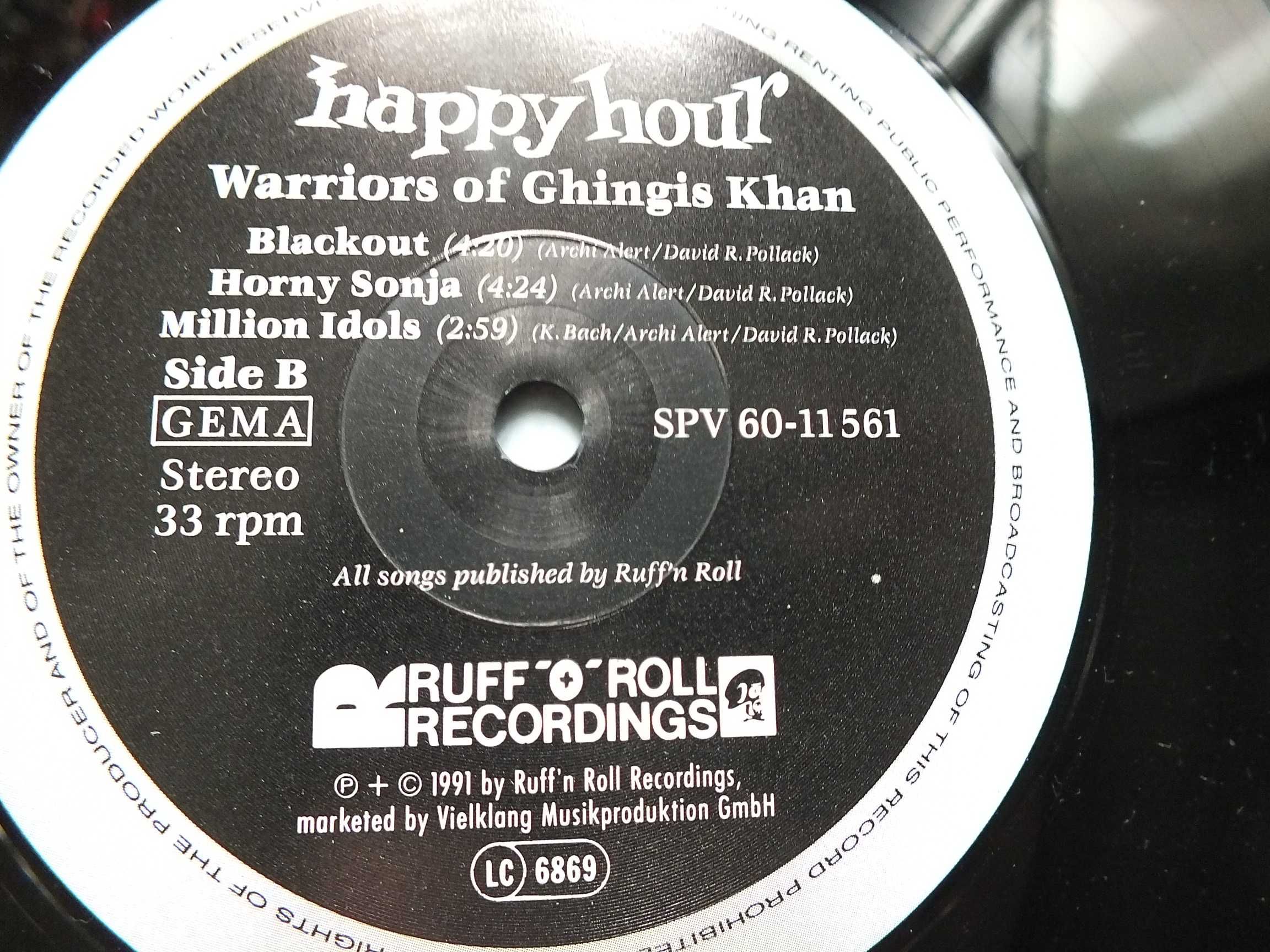 płyta winylowa LP, HAPPY HOUR -Warriors Of Ghingis Khan,1991r. idealna