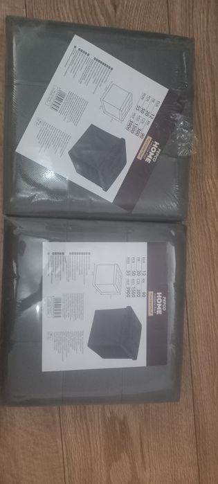 Dwie pufy szare składane