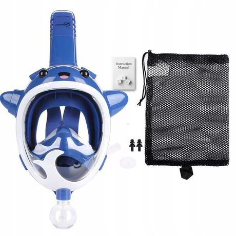 Maska Pełnotwarzowa Do Nurkowania Snorkelingu Dla Dzieci WIELORYB XS