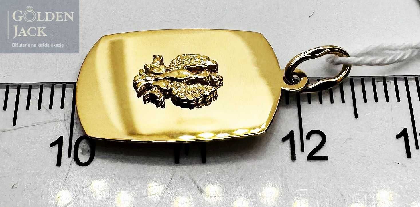 Złota zawieszka blaszka Godło Polski Orzeł Biały złoto pr. 585 1,24 g