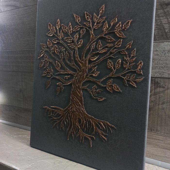 Інтер'єрна текстурна картина "Древо Життя. Мідна Енергія"