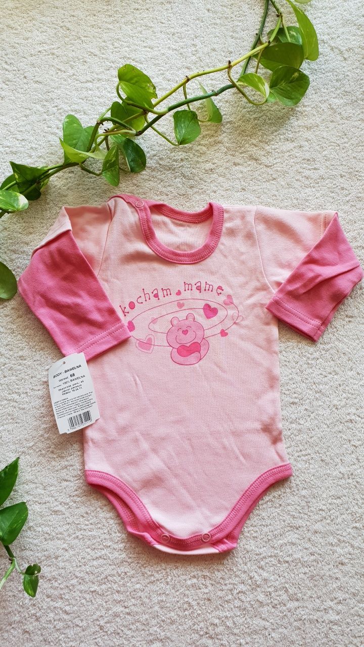 Body 68cm pajacyk kombinezon śpiochy kaftanik bluza kombinezon pajac