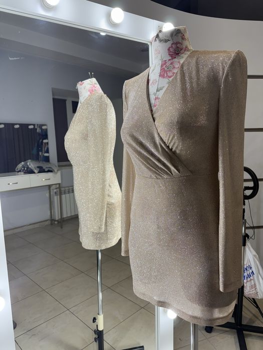 Сукня люрекс червона та золото