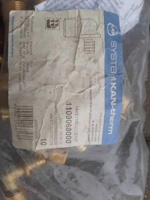 kolano hydrauliczne 90 mosiężne kan therm push